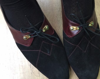 FASHION LEATHER SHOES | Black burgundy leather shoes| Deskstock leather shoes | 39 leather shoes|  Suede lace-up shoes