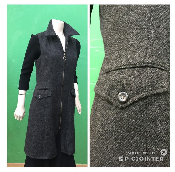A/1 SCALLOPED Long Vest | Wool Vest | dress | Made