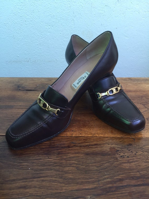 CELINE LEATHER LOAFERS High heels Loafers Brown Hi