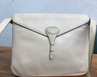 VINTAGE- LEATHER VINTAGE Purse | Fashion leather shoulderbag | Florentine craftsmanship Shoulderbag | Cream leather Shoulderbag