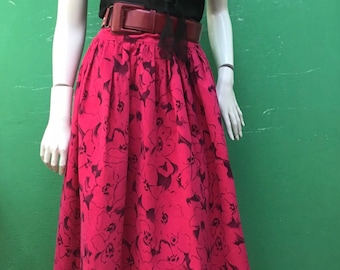 a/1 TAILORING VELVET SKIRT| Vintage handmade skirt| Long shocking Pink velvet skirt| Shocking pink velvet skirt| Fashionable vintage skirt