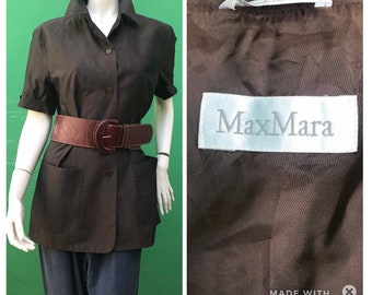 MAX MARA short sleeve blazer| Brown cotton blazer Max Mara | Fashion short sleeve blazer| Vintage Max Mara | Cotton blazer