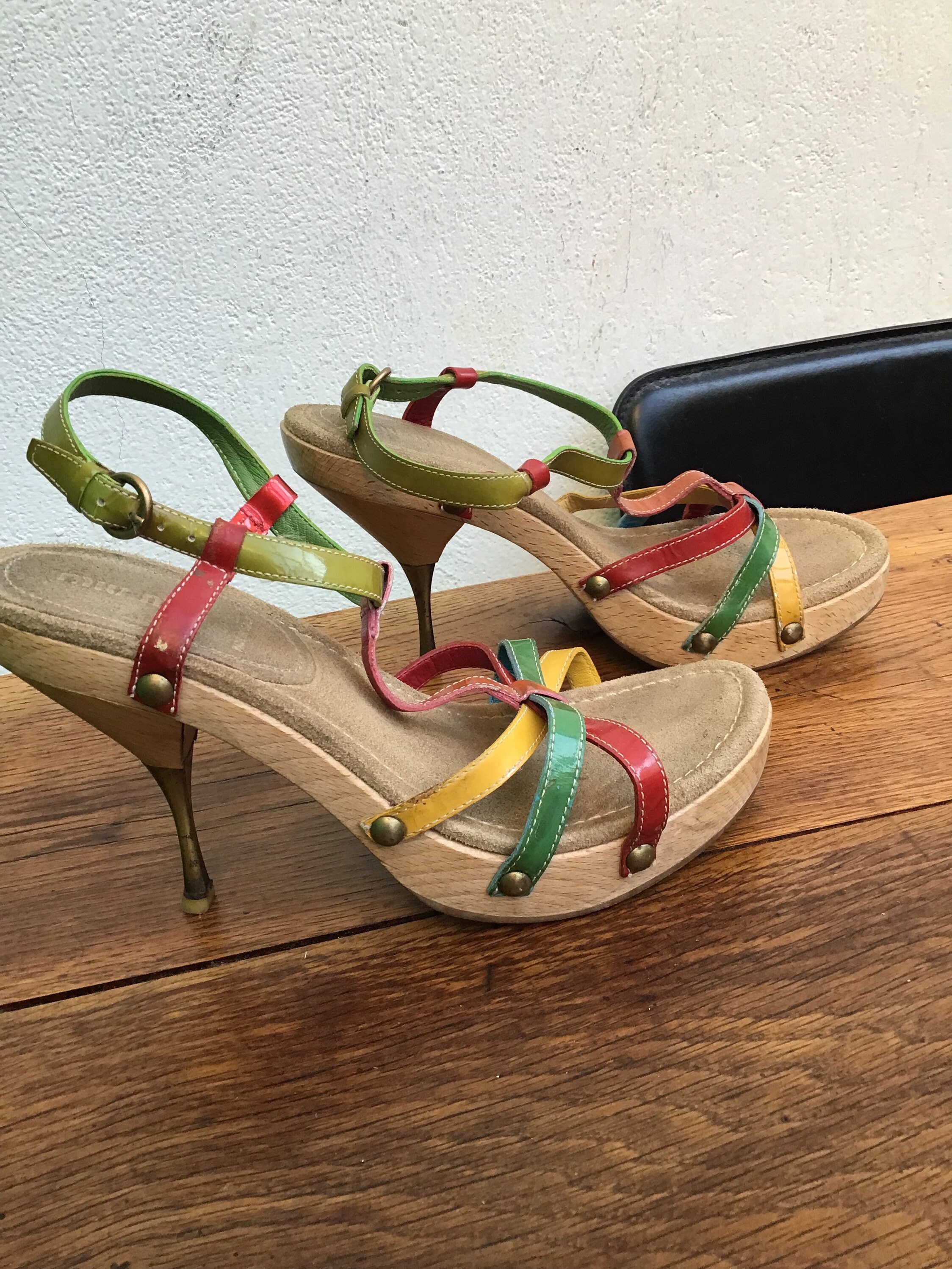 Leather mules Miu Miu Brown size 37 IT in Leather - 10712393