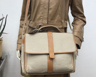 FENDI VINTAGE BRIEFCASE|  Monogram unisex briefcase Fendi | Rare Fendi briefcase | Fashion Messange bag | Rare vintage unisex messager bag