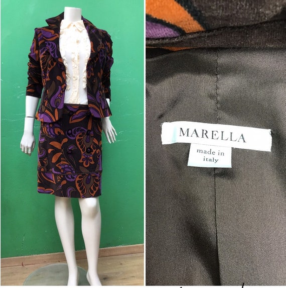 MARELLA-FLORAL VELVET Set| Marella Vintage set | … - image 3