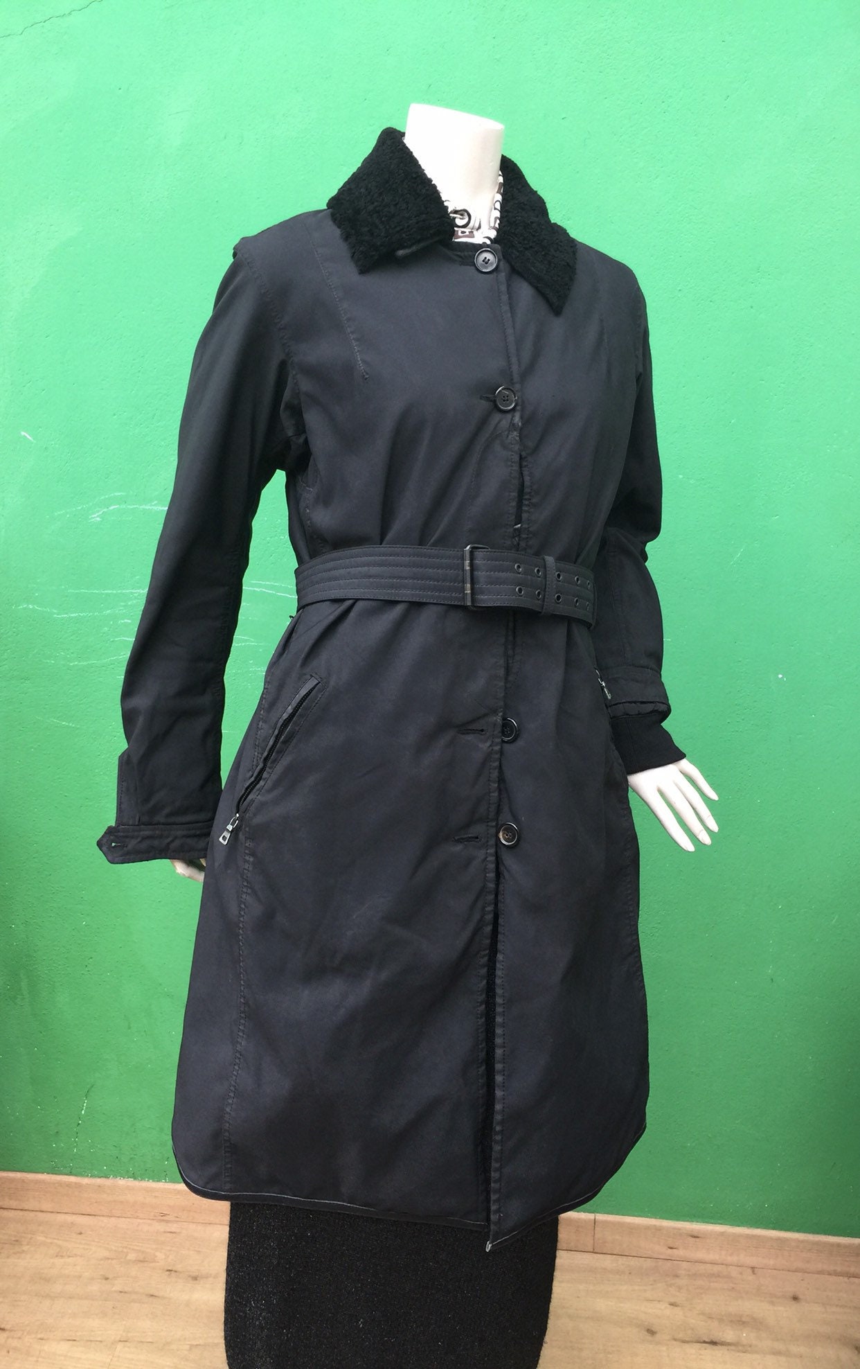PRADA Winter TRENCH COAT | Vintage Prada Jacket | Shearling