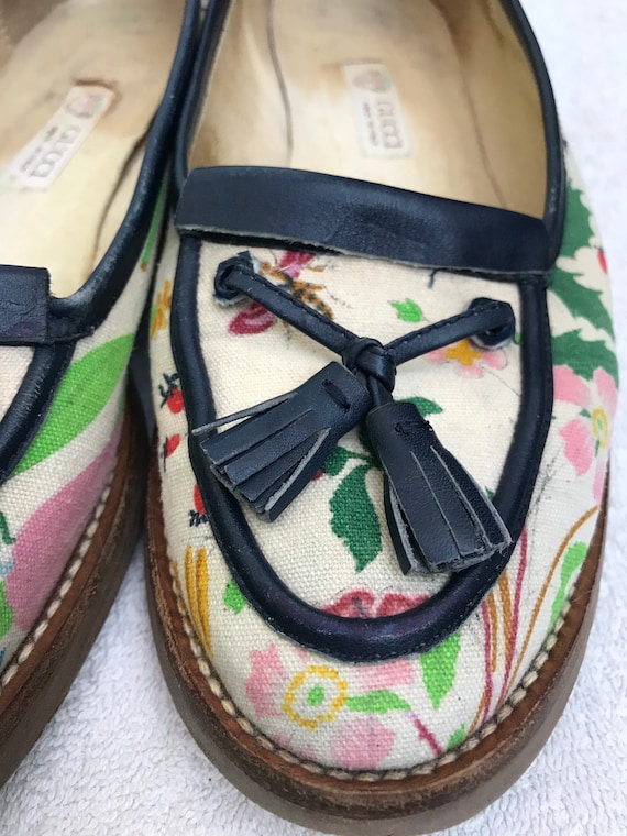 GUCCI BLOEMENLOAFERS Vintage Gucci-instappers 37 - Etsy Nederland