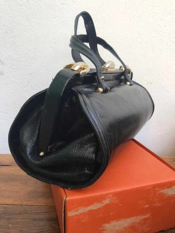 DOCTOR BLACK LEATHER handbag | Fashion leather han