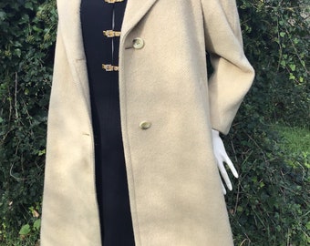 F/1 MANTEAU EN LAINE DE COUTURE | Manteau vintage en laine fait main | Manteau vintage en laine mohair beige | Manteau vintage de mode|