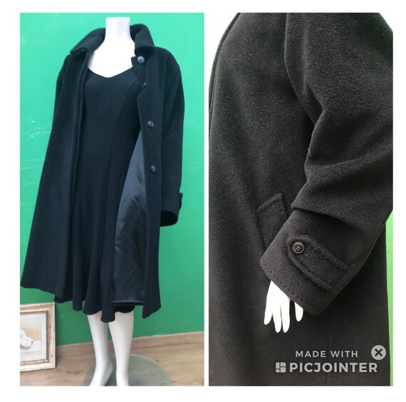 MARINA RINALDI-COAT | Black Cashmere Coat | Marin… - image 6