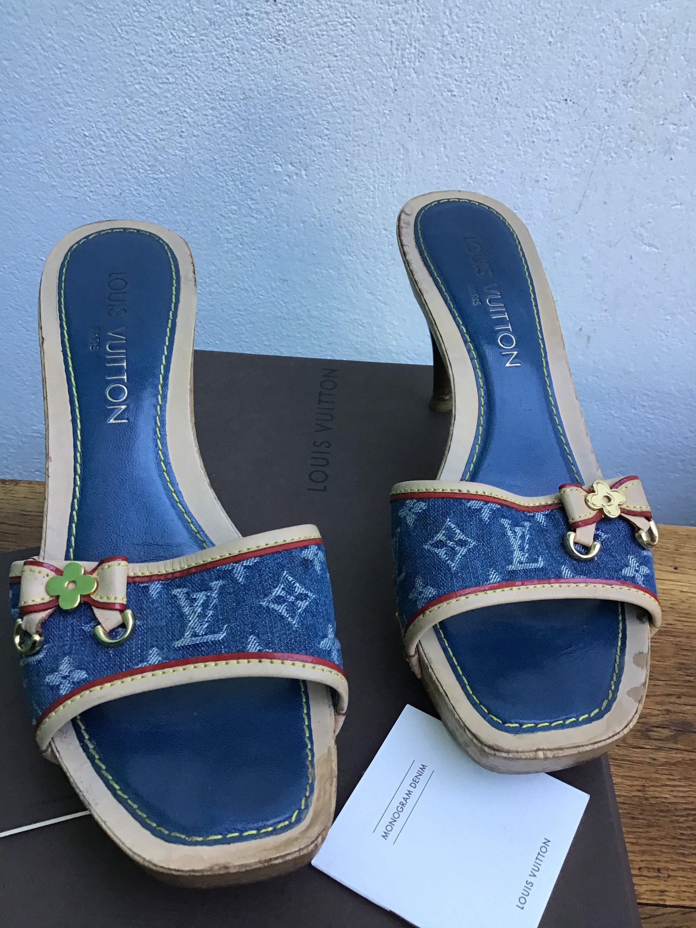 LOUIS VUITTON Vintage Louis Vuitton Clogs Denin Monogram 