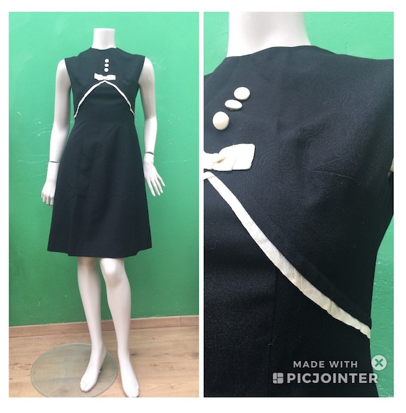 Black SARTORIAL COTTON DRESS Tailoring mod dress F