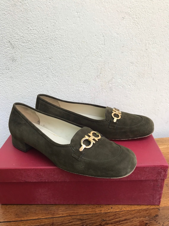 SALVATORE FERRAGAMO LOAFERS | Vintage Suede Loafers |… - Gem