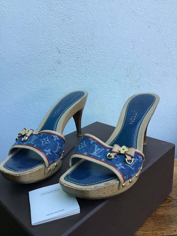 LOUIS VUITTON Vintage Louis Vuitton Clogs Denin Monogram 