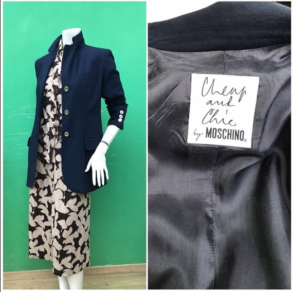 MOSCHINO WOOL JACKET | Moschino Cheap and Chic Jacket |navy Wool 