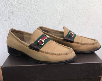 Gucci Vintage GG Logo Monogram Slipper Loafers