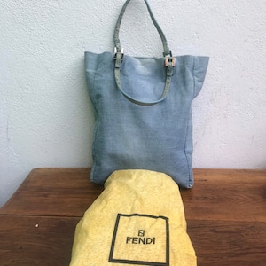 BOLSO DE COMPRAS VINTAGE | Bolso de mano FendiBlue jeans | Bolso shopper vintage de Fendi | Vaqueros de moda Fendi | Bolso casual de moda | regalo de moda