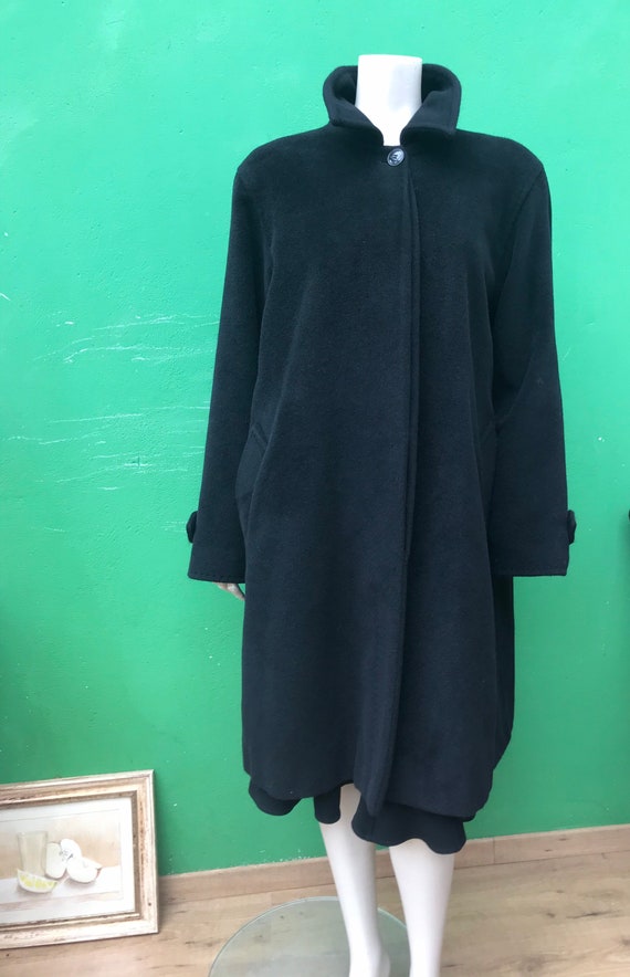 MARINA RINALDI-COAT | Black Cashmere Coat | Marin… - image 3