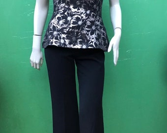 f/1 VINTAGE WOMEN SHIRT | lame vintage blouse |Black lame t-shirt| Fashion shirts | 90s silver lame blouse| Fashionable black/ silver blouse