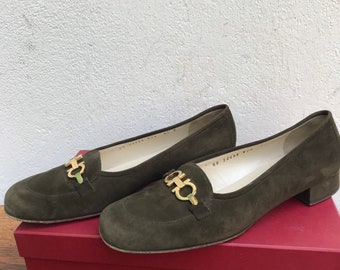 SALVATORE FERRAGAMO-LOAFERS | Vintage Suede Loafers | Salvatore Ferragamo vintage Shoes| Vintage suede Loafers