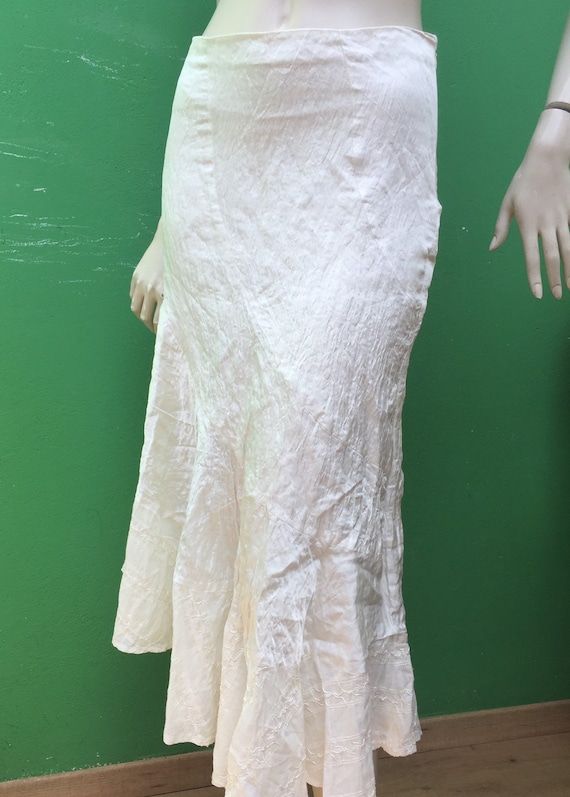 GUY LAROCHE SKIRT | Long White Silk asymmetrical … - image 1