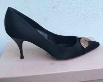 F/1 EMANUELLE UNGARO Schoenen | Vintage mode Emanuelle Ungaro pumps | Mode Vintage Schoenen | Leren vintage schoenen | mode vintage schoenen