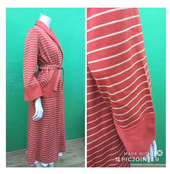 Striped dressing gown| Rust Striped dressing gown… - image 7