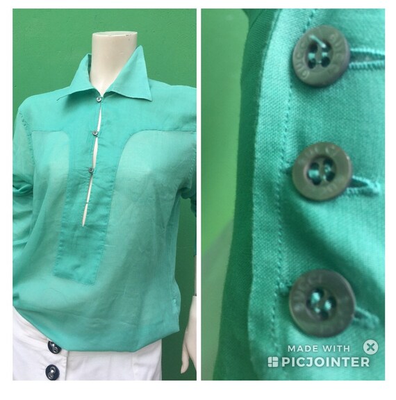 GUCCI COTTON SHIRT | Green Gucci fashion cotton t… - image 3