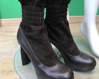 FENDI-TRONCHETTI VINTAGE | Fendi Leather boots | Fashion Vintage leather boots | Vintage Fendi leather boots