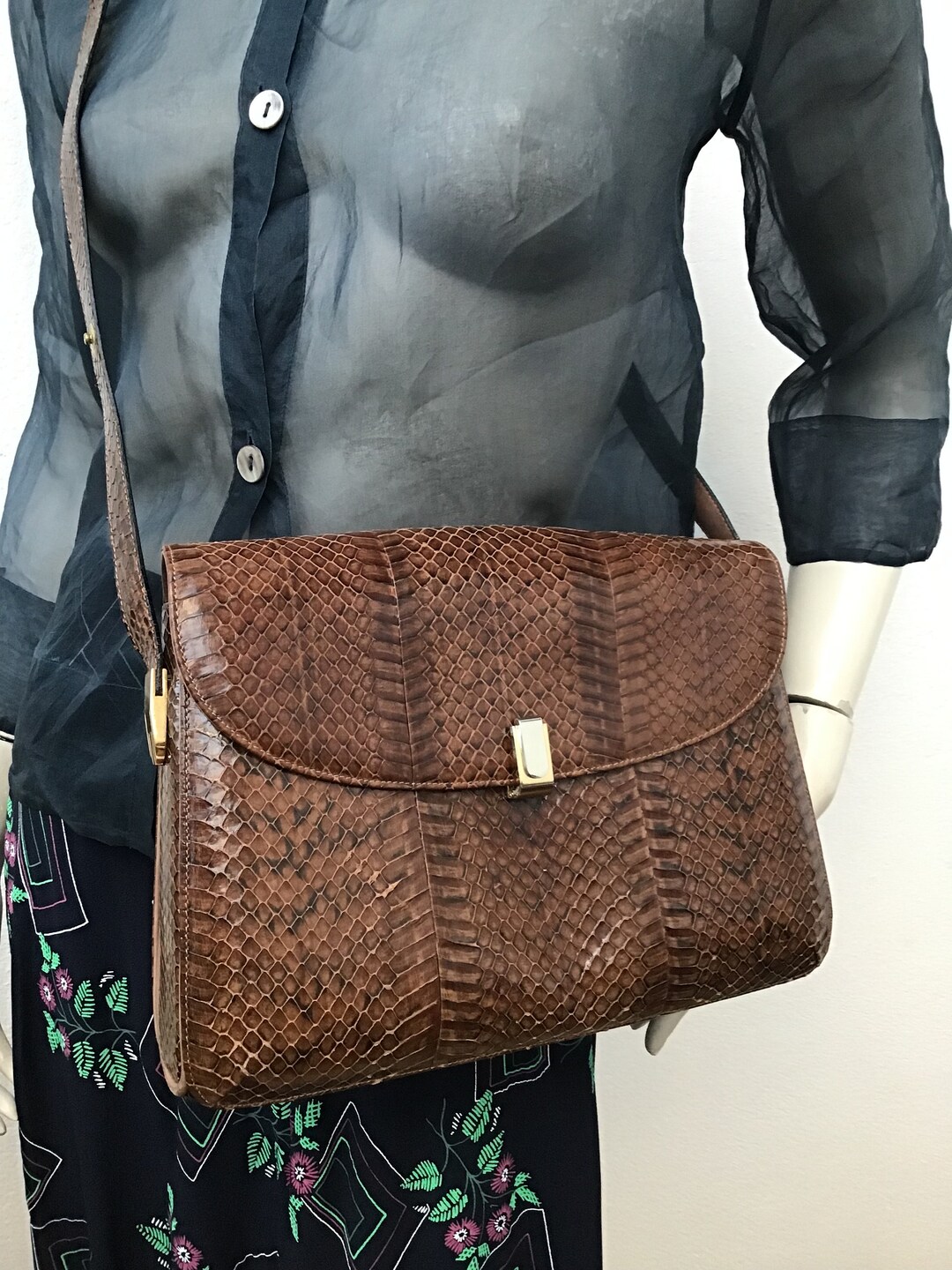 Snake Skin Handmade LUXURY VINTAGE BAG 90s Shoulderbag Luxury Vintage Bag Fashion Girl 90s Precious Leather Bag Luxury Bags Etsy