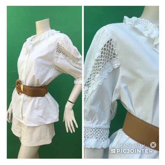 BLOUSE MANICHE SBUFFO | cotton blouse with puff sl