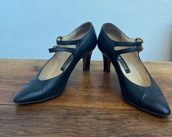 SERGIO ROSSI SHOES | Black leather shoes | Vintage Sergio Rossi | Fashionable Leather Shoes | Rare luxury Vintage pumps | Vintage Shoes