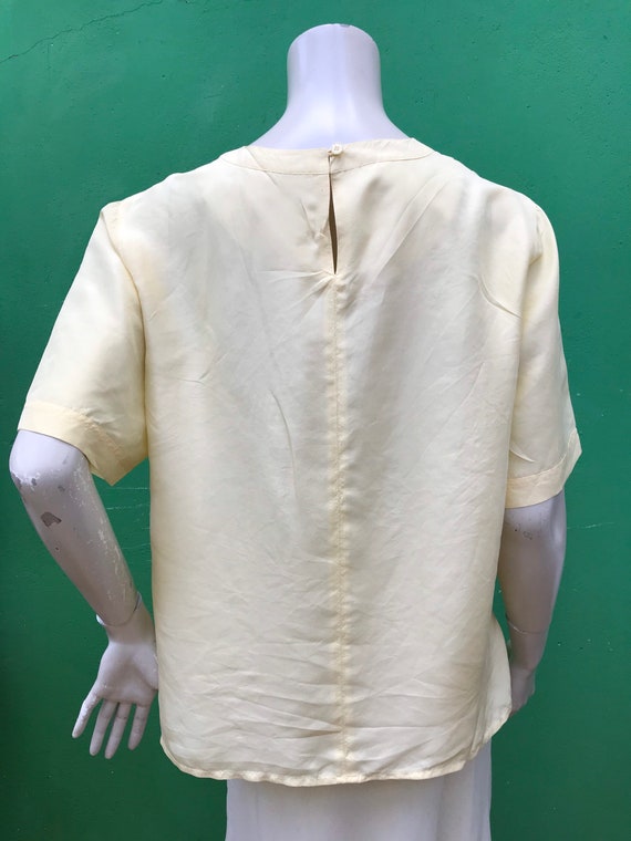 VINTAGE-SHORT SLEEVED Silk Blouse| Fashion Silk B… - image 9