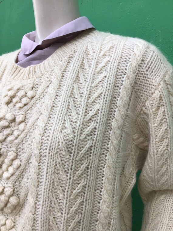 A 1 WOOL KNITTED SWEARTER natural Wool Sweater Fashion Vintage Knitted Sweater Natural Wool Sweater Knotted Sweater Etsy Canada
