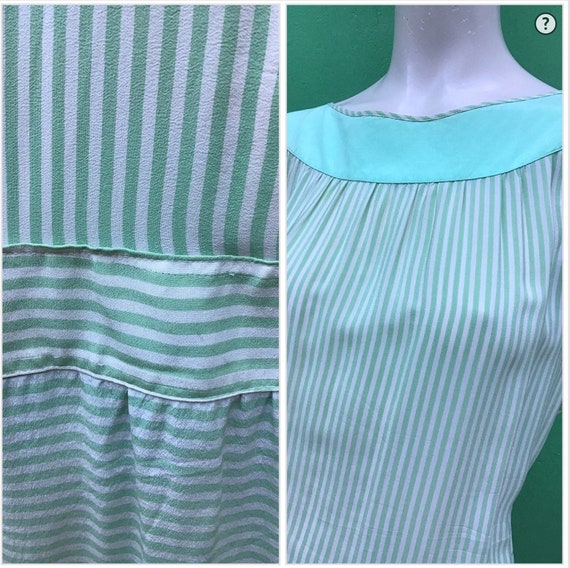 VINTAGE-STRIPED SILK Dress| Aspesi Vintage Dress … - image 10