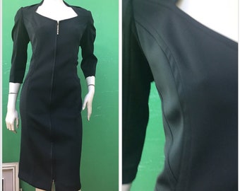 a/1 Vintage fashion Dress | Black Lycra Dress | Fashion girl 90s lycra dress|