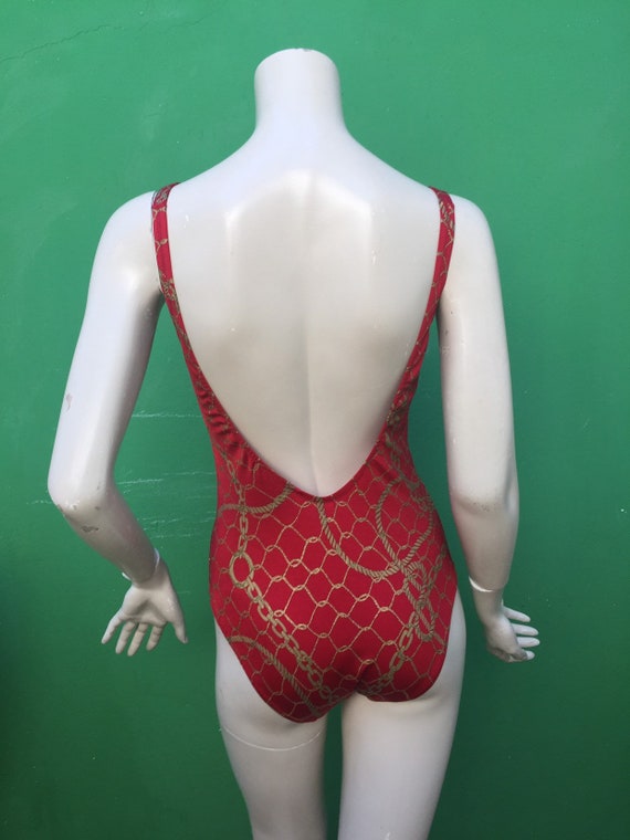 RED VINTAGE SWIMSUIT | 90s Swimsuit| Baroque Swim… - image 4