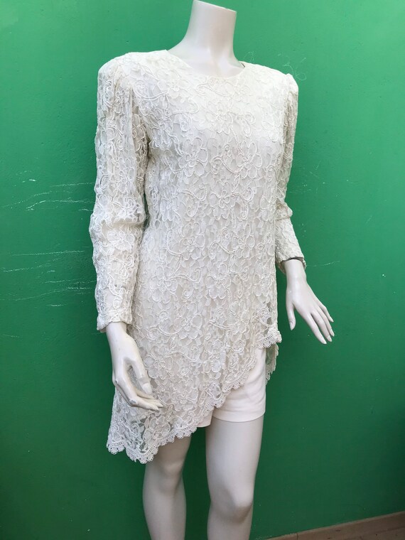 LACE MINI DRESS | Fashion Cream Lace Mini Dress| … - image 8