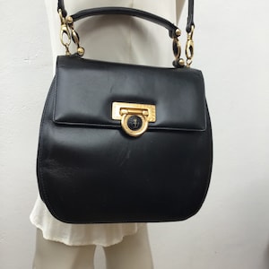 GIANNI VERSACE LEATHER bag | Black leather luxury shoulderbag Vintage leather bag | Rare Vintage Versace | Fashion Luxury vintage Versace