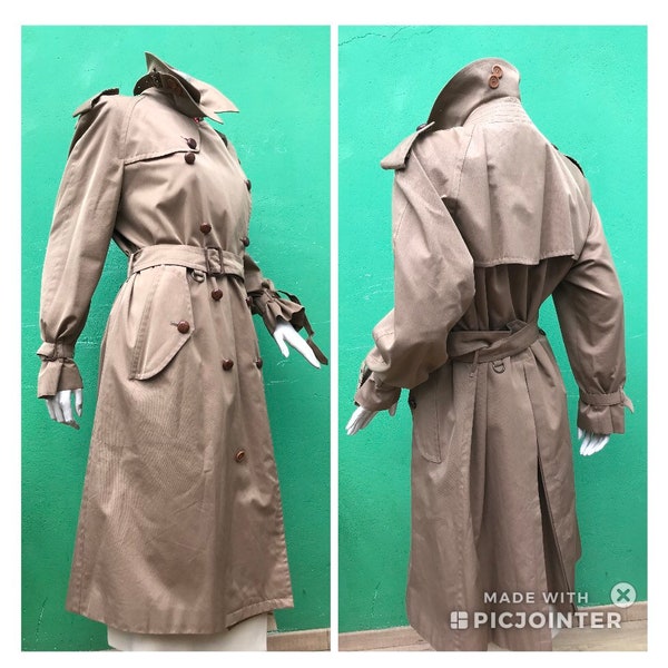 TRENCH GUCCI-VINTAGE | Gabardina de algodón/lana de los años 70 | Moda Vintage Gucci | Rara gabardina vintage de Gucci