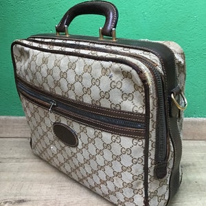 a/1 PORTE-DOCUMENTS GUCCI VINTAGE| Porte-documents unisexe Gucci Monogram | Mallette Gucci rare | Mode Vintage Gucci | Mallette unisexe vintage rare