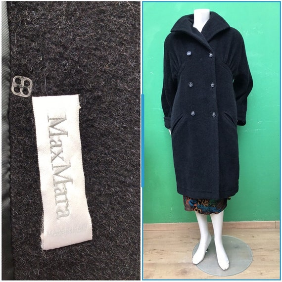 uitlaat atmosfeer B.C. A/1 F/1 MAX MARA alpaca Anthracite COAT Vintage Wool Coat - Etsy