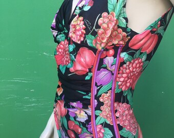 F/1 One-piece swimsuit FLORAL VINTAGE SWIMSUIT |90s Swimsuit| Lycra Swimsuit| Vintage Swimsuit| Made in Italy Swimsuit