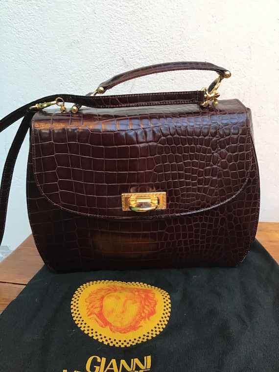 GIANNI VERSACE LEATHER Bag | Luxury Shoulderbag | Vintage Print