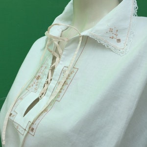 f/1 VINTAGE ANTIGUA NOCHE CamisaCamisa de noche entallada| Camisa de dormir de algodón bordada | Camisa de dormir hecha a mano|Vestido de algodón bordado de moda|