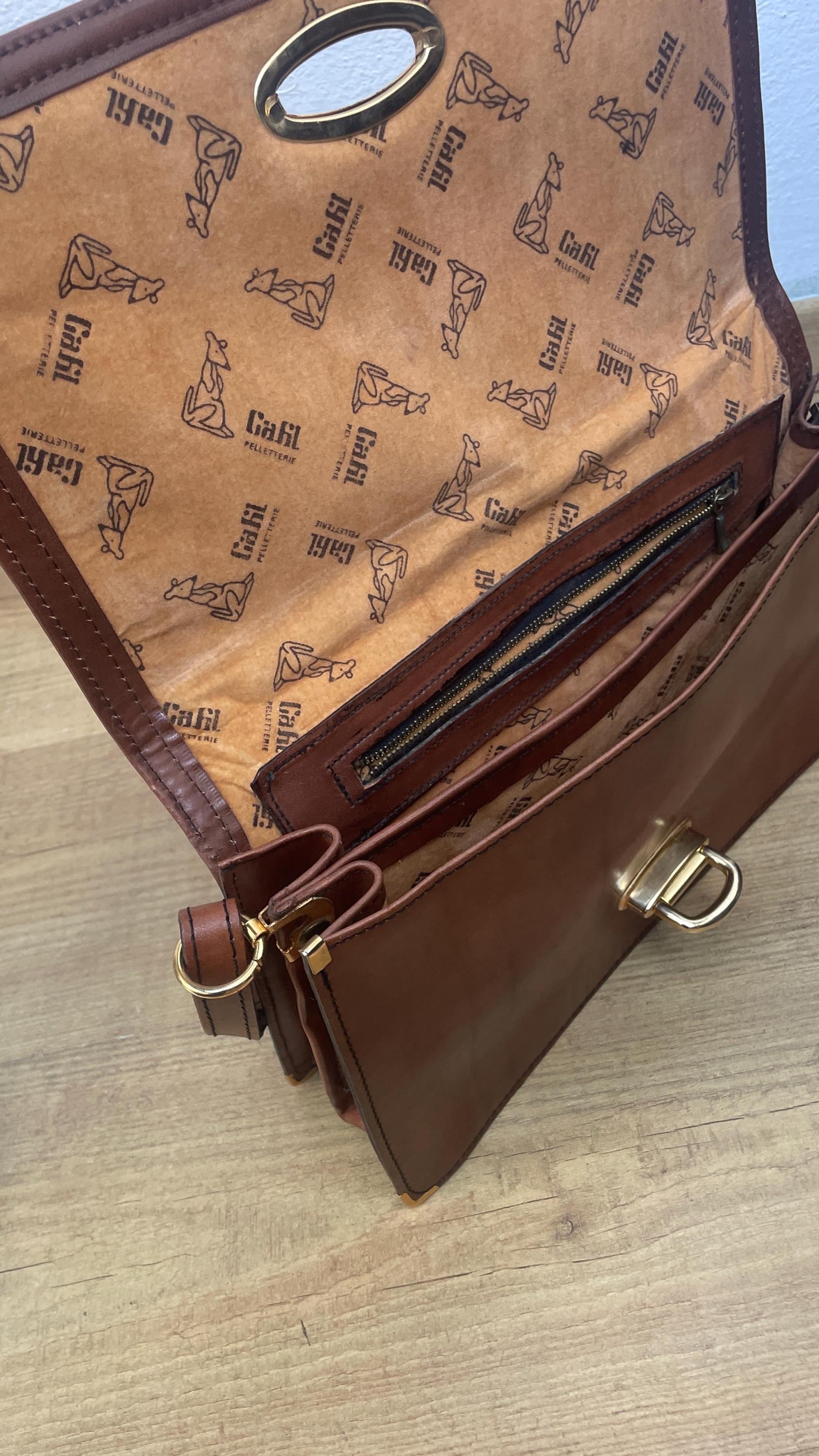 VACCHETTA LEATHER Shoulderbag|florentine Handicraft Bag| Vintage