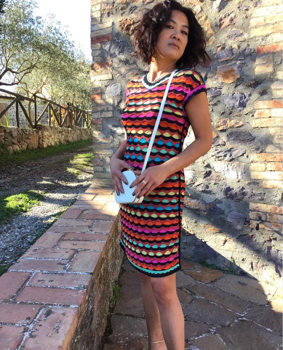 MISSONI MINI DRESS | Multicolored knitted dress| Multicolor vintage dress | Vintage Missoni Multicolor dress | Vintage Luxury Mini Dress