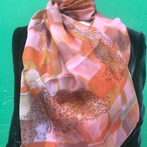 a/1 SALVATORE FERRAGAMO STOLE | Silk Vintage fashion vintage scarf | vintage fashion Salvatore Ferragamo | Silk Multicolor scarf