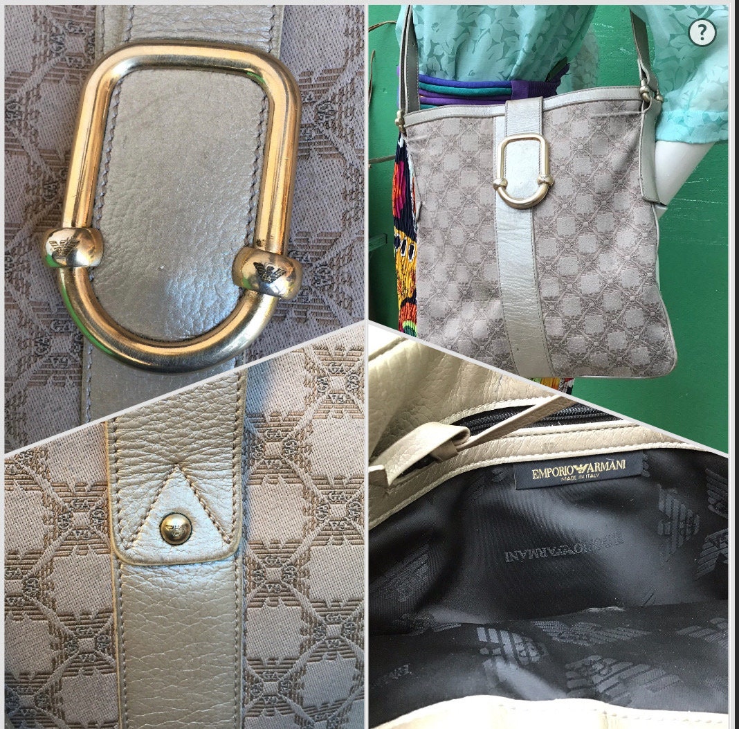 SATCHEL EMPORIO ARMANI | Canvas Leather Satchel | 90s