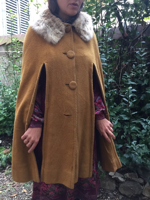 Wool cape 60s WOOL VINTAGE CAPE Fashion wool cape